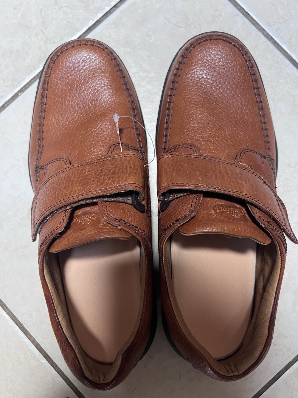 Dr. Comfort Men’s Brown Leather Monk Strap Dress Shoes Hook & Loop Round Toe 11